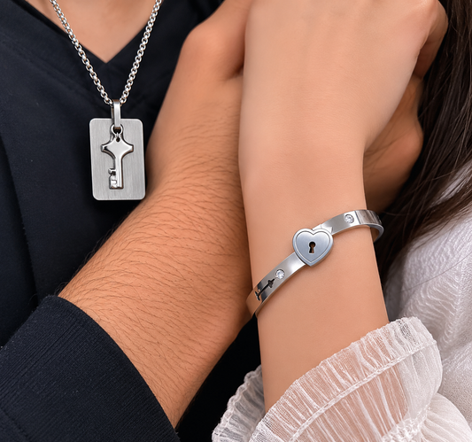 Couple Love Lock Bracelet- Key & Lock Matching Set | USA Fast Shipping 3-7 Days