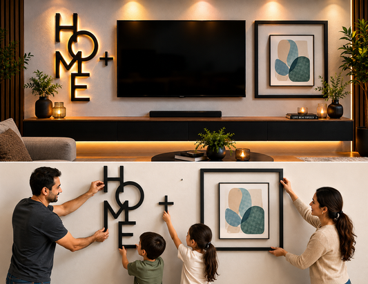 HOME Wall Sign with 3 Interchangeable Wreaths